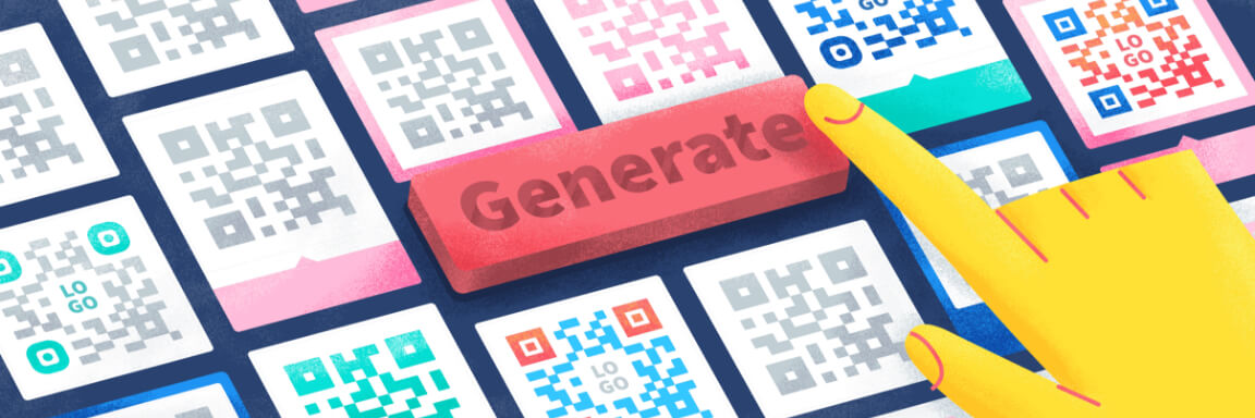 Ilustración de códigos QR en grandes cantidades