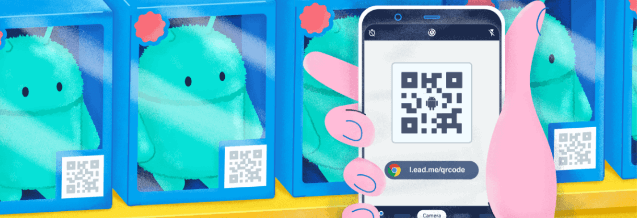 Ilustración de cómo escanear códigos QR con un Android.