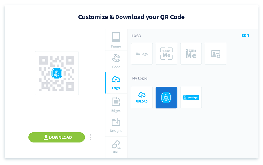 Tu logo será automáticamente redimensionado y ajustado para que encaje en el centro del código QR.