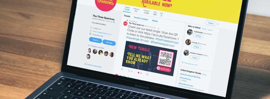 Ejemplo de código QR en Twitter