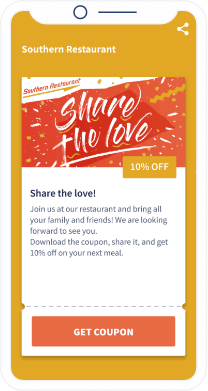 Ejemplo de Código QR Cupón que ofrece descuentos en las comidas