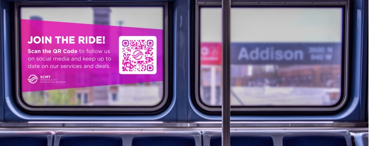 Idea creativa de código QR para empresas de transporte público