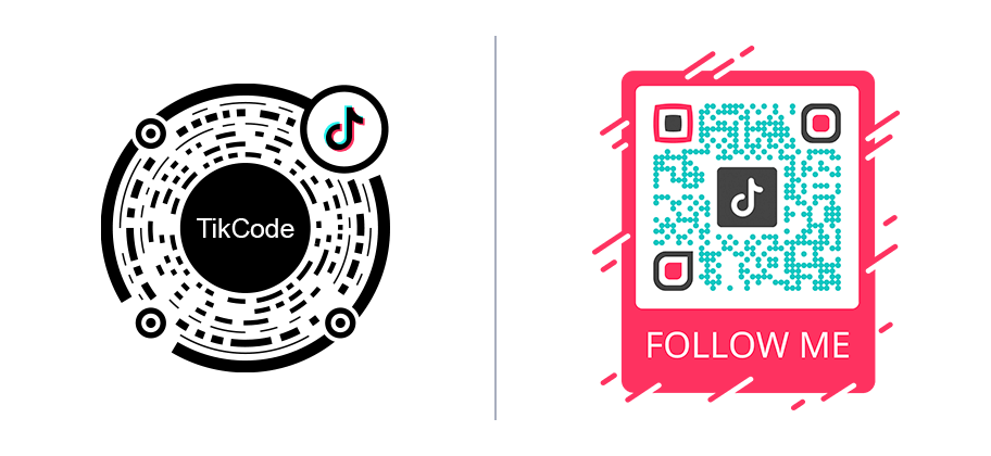 Un TikCode y un Código QR TikTok de QR Code Generator