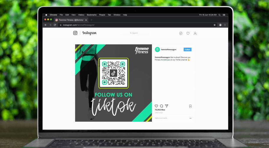 Código QR TikTok para gimnasios y centros de bienestar