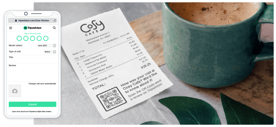 Usa un Código QR Tripadvisor para conseguir más valoraciones