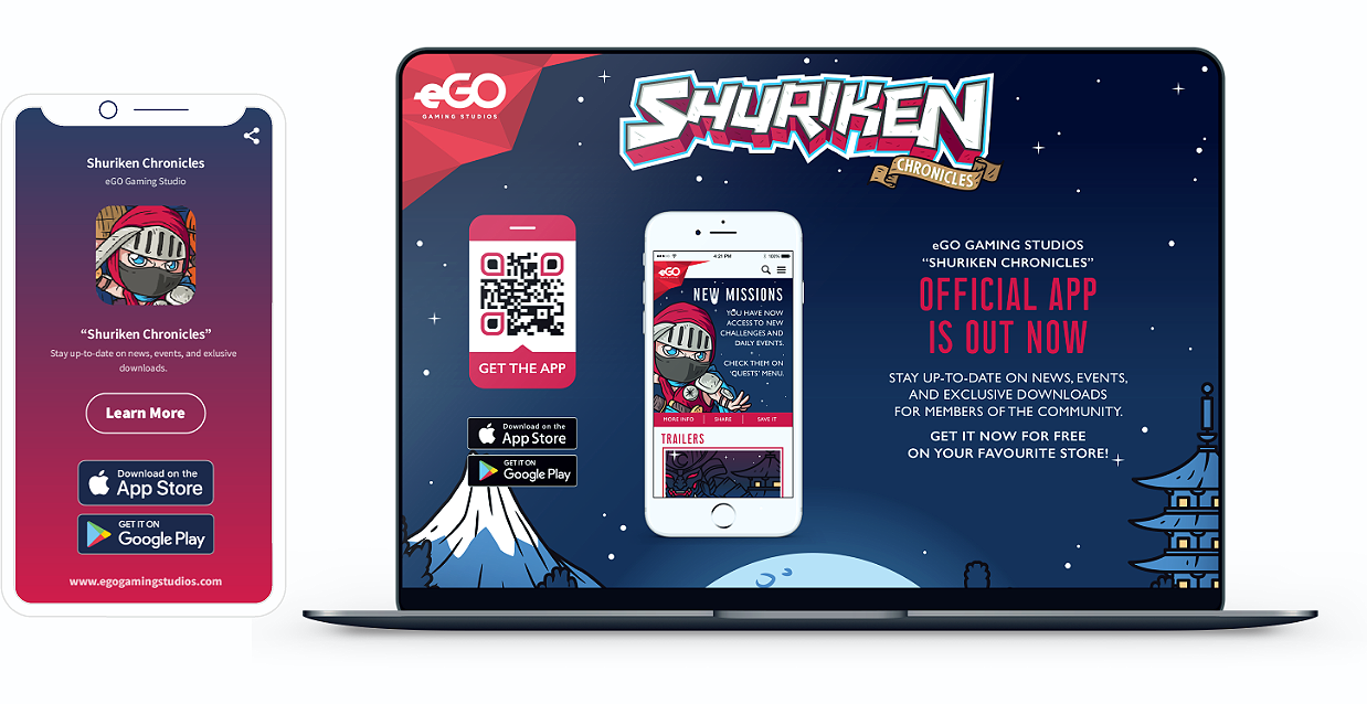 Un ejemplo de un código QR en un sitio web que promociona una aplicación para descargar.