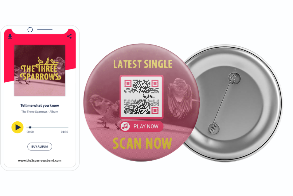 Código QR en un producto con un reproductor MP3 integrado